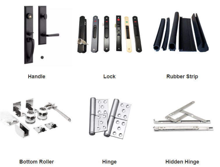 Custom Modern Style Aluminium Security Sliding Glass Door System for Shop