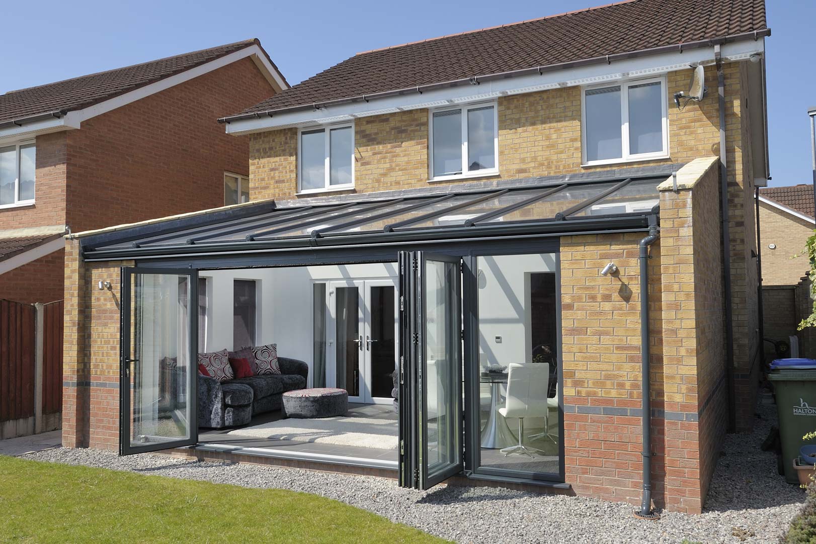 Custom exterior patio thermal aluminium folding glass doors