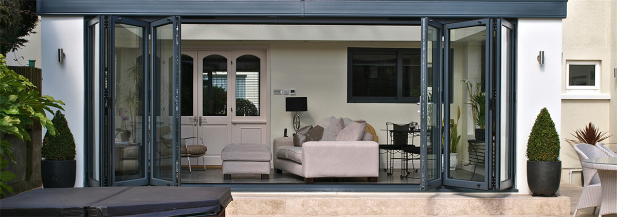 Exterior main entrance patio modern design high quality aluminum bi folding glass doors
