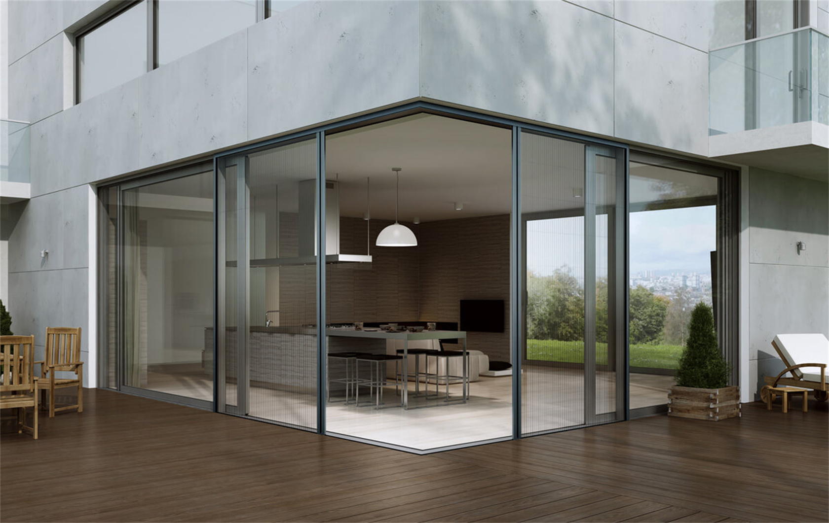 High quality customized villa outdoor patio entry aluminium double glazed soundproof sliding door