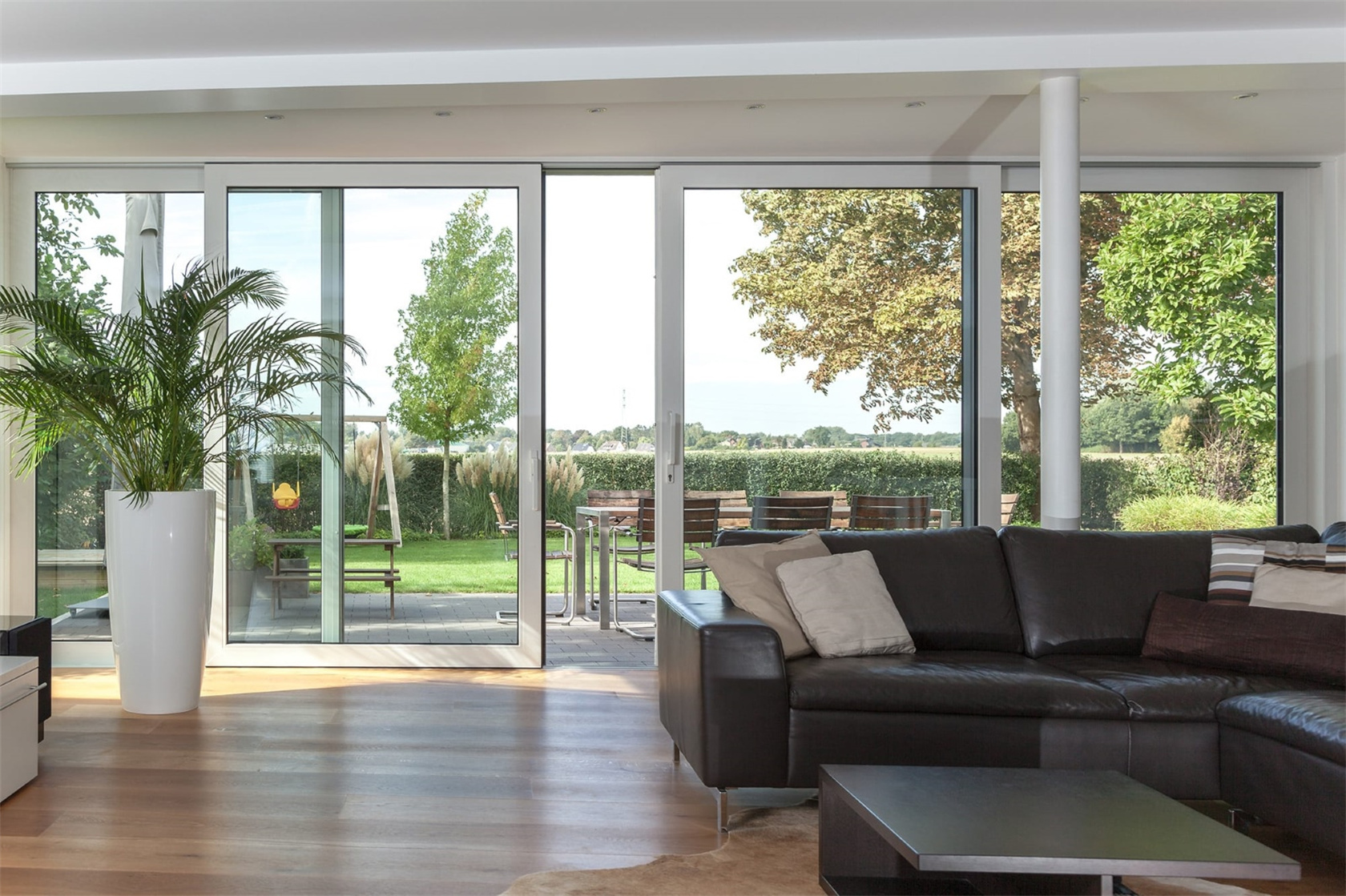 Villa aluminium tempered glass high quality metal entrance sliding door