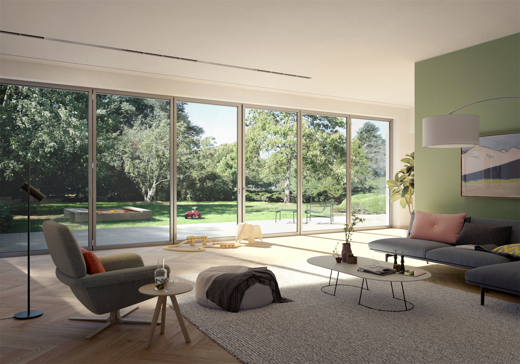 High quality simple style villa aluminium double glazed entrance french sliding door