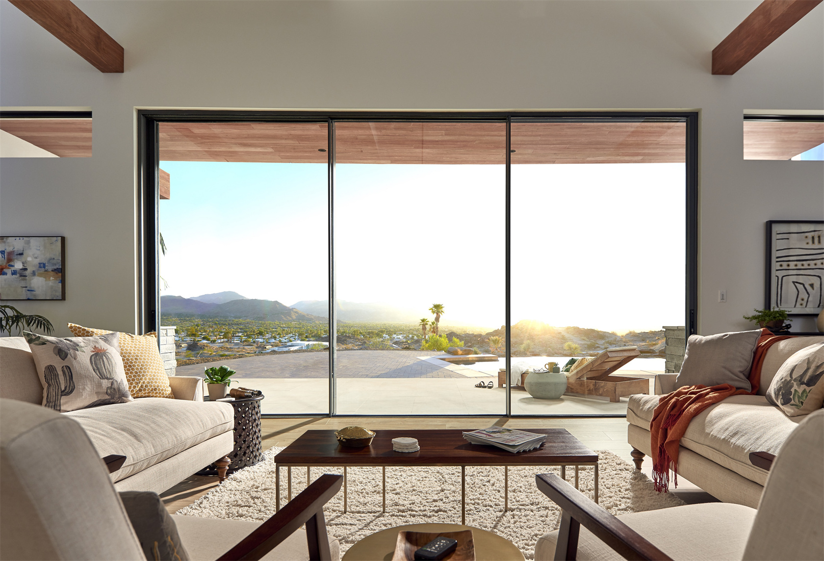 Factory customized popular style aluminium waterproof triple sliding glass door for house