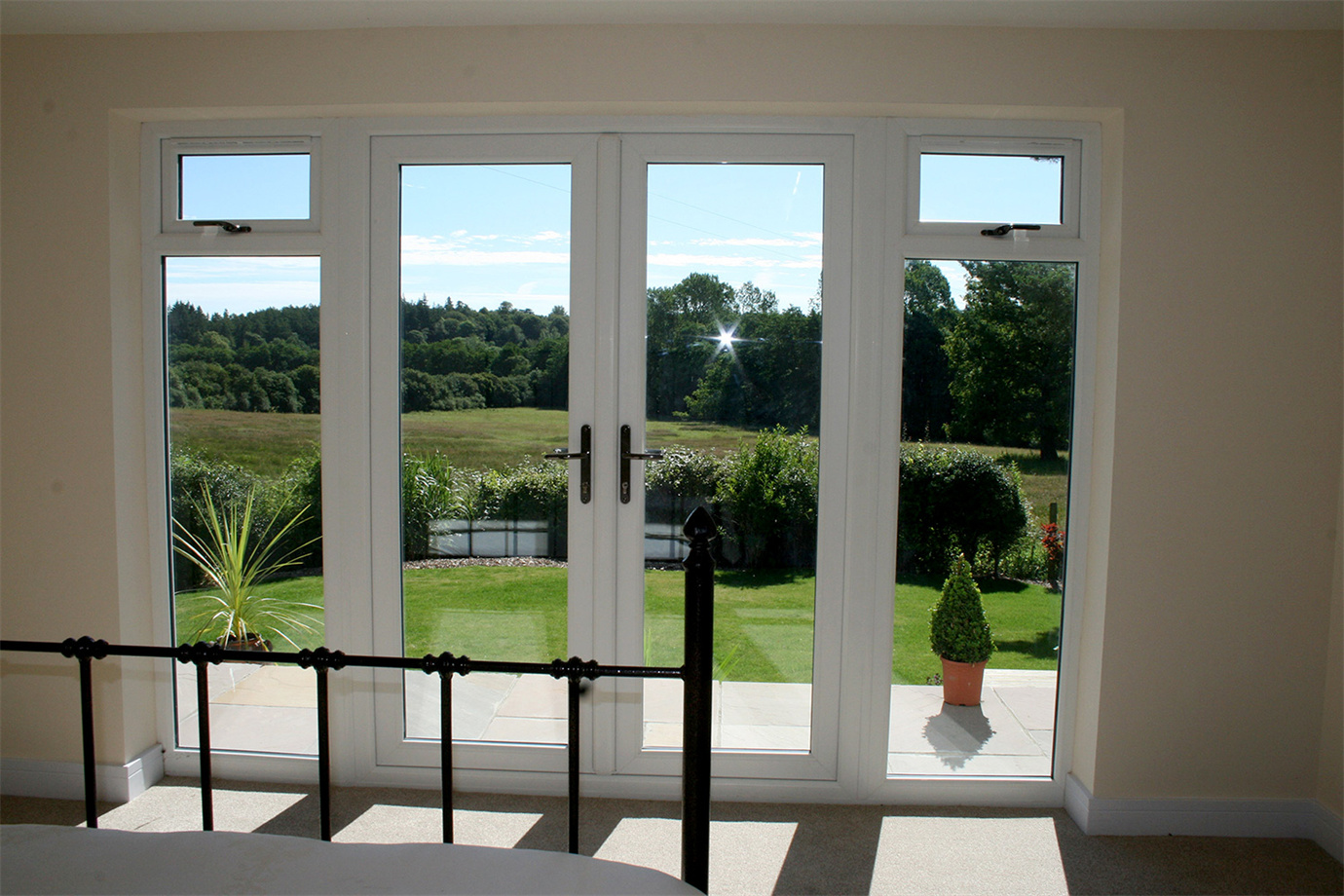 Factory customized villa aluminium outdoor terrace entry casement glass door