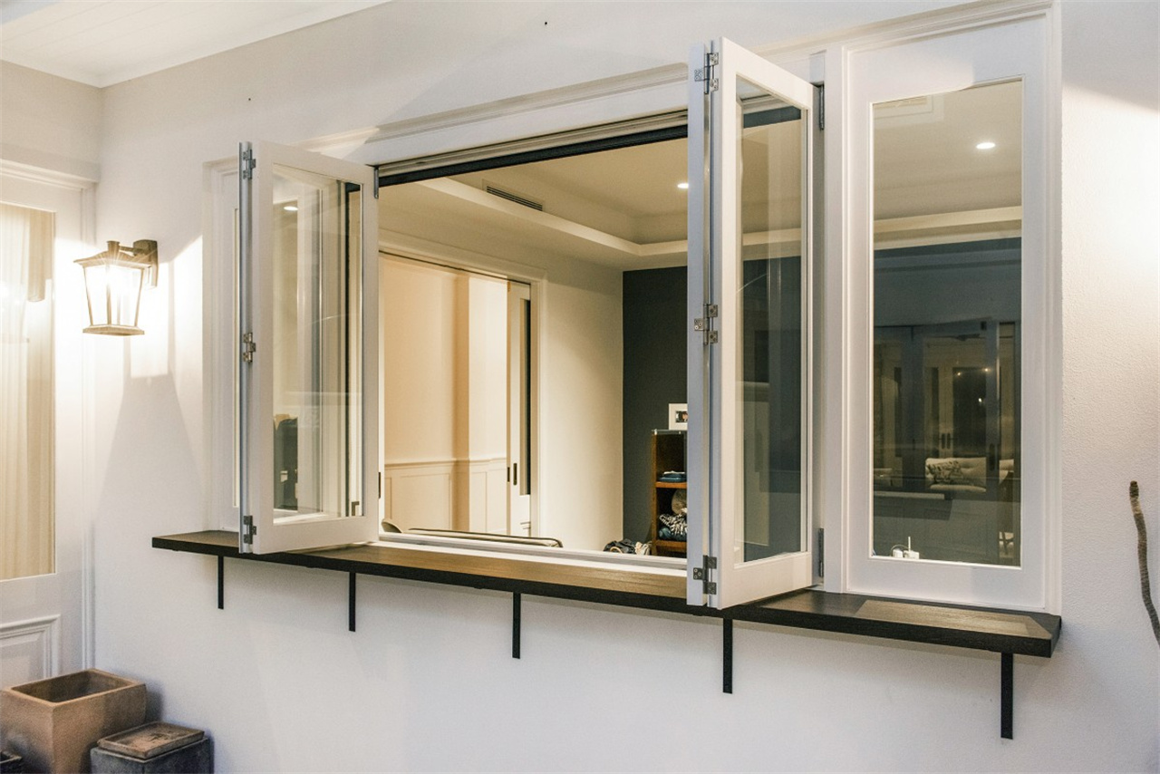 New style high end villa double glass hurricane proof aluminium simple folding window