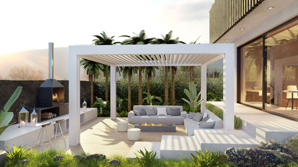High quality pavilion customized villa backyard aluminium modern waterproof smart gazebos