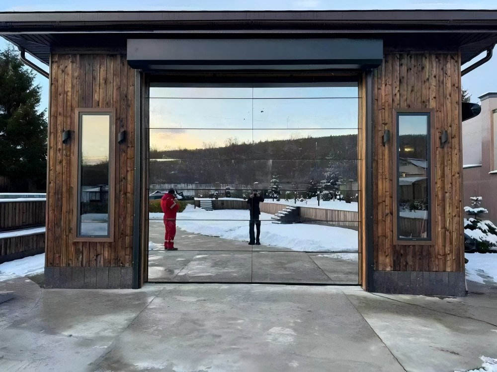Modern Aluminum Glass Garage Doors Full Glass Design