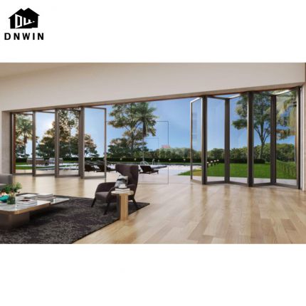 Custom European Style Villa Modern Design Patio Aluminum Tempered Glass Folding Doors