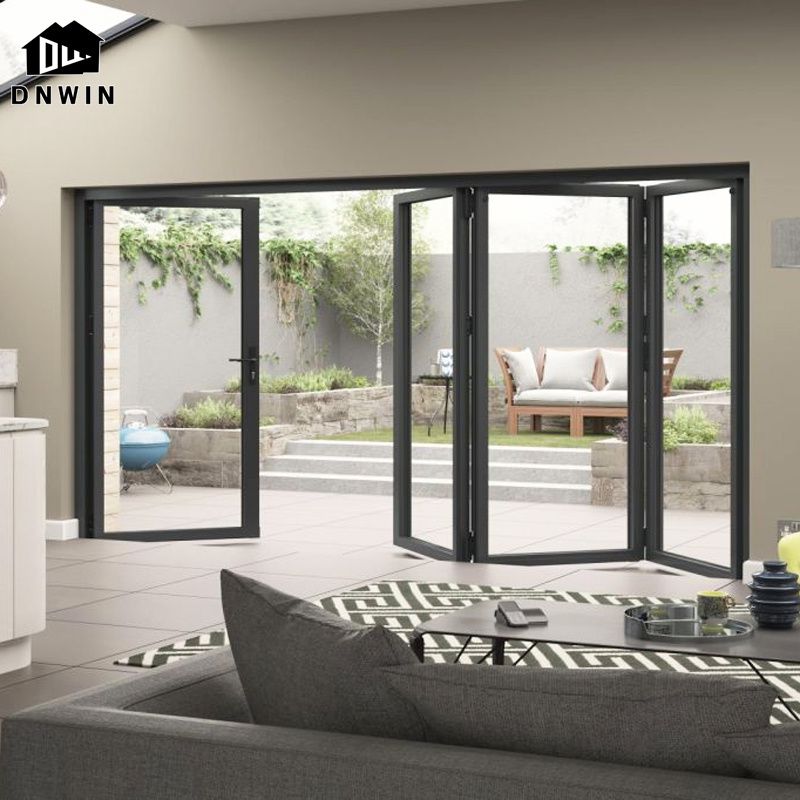Custom European Style Villa Modern Design Patio Aluminum Tempered Glass Folding Doors