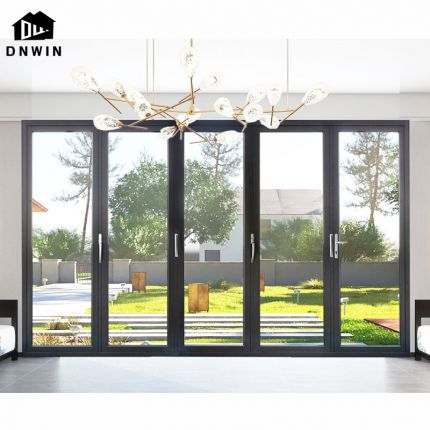 Custom European Style Villa Modern Design Patio Aluminum Tempered Glass Folding Doors