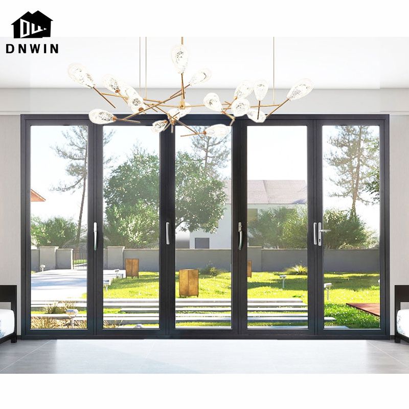 Custom European Style Villa Modern Design Patio Aluminum Tempered Glass Folding Doors