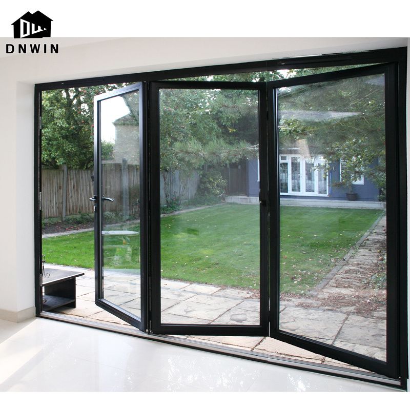 Custom European Style Villa Modern Design Patio Aluminum Tempered Glass Folding Doors