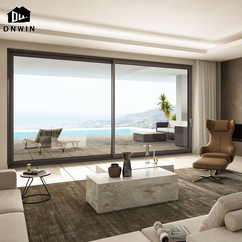 Modern Style Villa Aluminium Triple Glass Water Proof Sliding Door for Patio