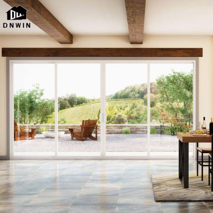 Factory Customize Villa Entrance Aluminium Tempered Glass French Sliding Doors