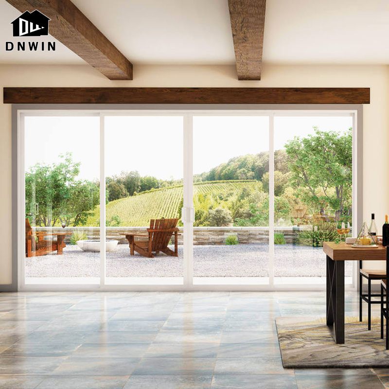 Factory Customize Villa Entrance Aluminium Tempered Glass French Sliding Doors