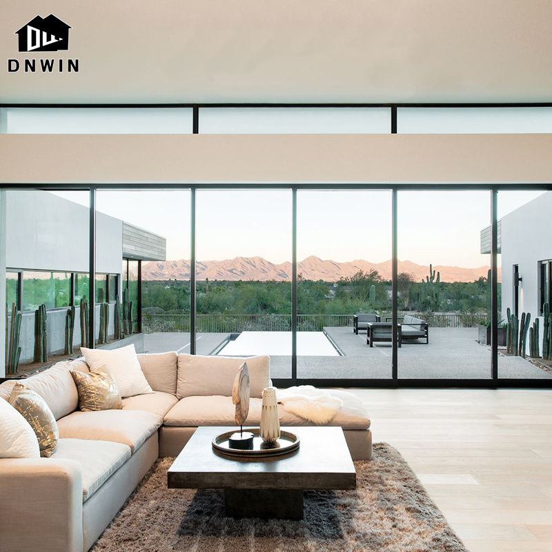 Factory Customize Villa Entrance Aluminium Tempered Glass French Sliding Doors