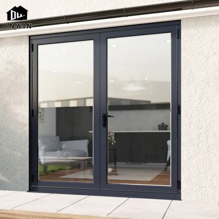 Custom Building Aluminium Tempered Glass Casement Door For Exterior Security Entrance