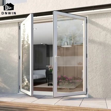 Custom Building Aluminium Tempered Glass Casement Door For Exterior Security Entrance