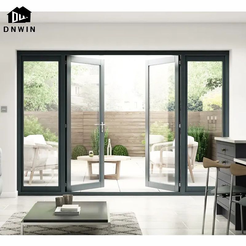 Custom Building Aluminium Tempered Glass Casement Door For Exterior Security Entrance