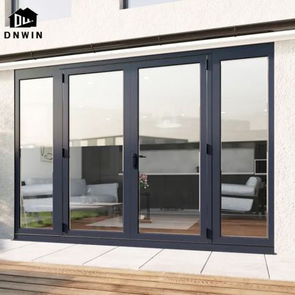 Custom Building Aluminium Tempered Glass Casement Door For Exterior Security Entrance