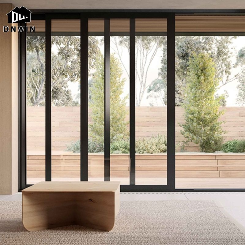 American Style Building Entrance Aluminium Tempered Glass Casement Front Door
