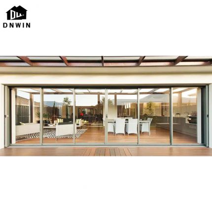 American Style Building Entrance Aluminium Tempered Glass Casement Front Door
