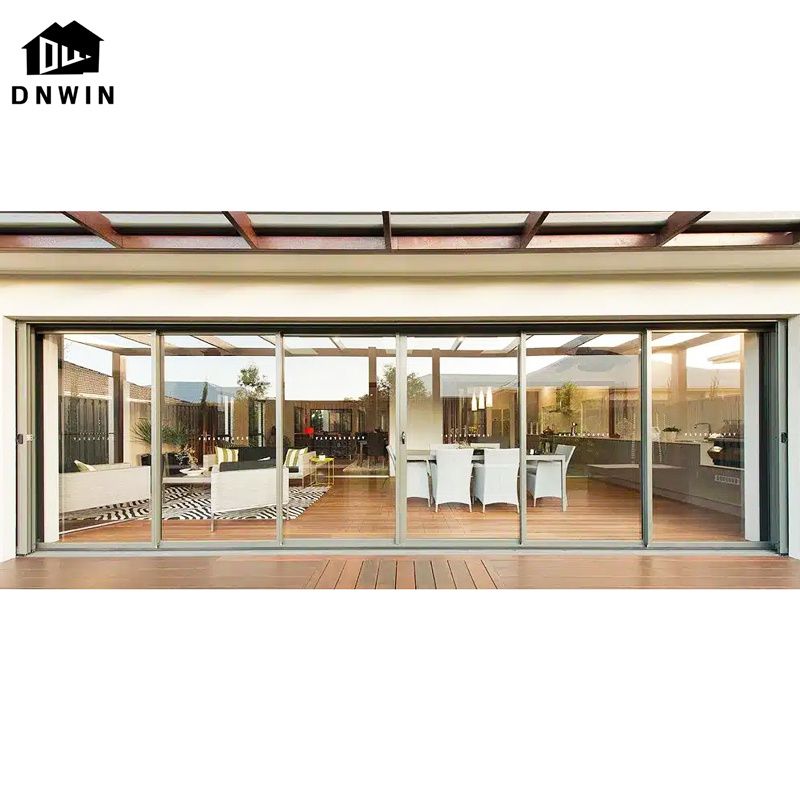 American Style Building Entrance Aluminium Tempered Glass Casement Front Door