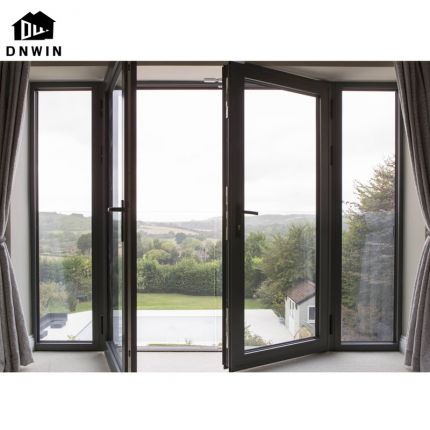 Modern Style Living Room Narrow Frame Aluminium Interior Double Glass Casement Door