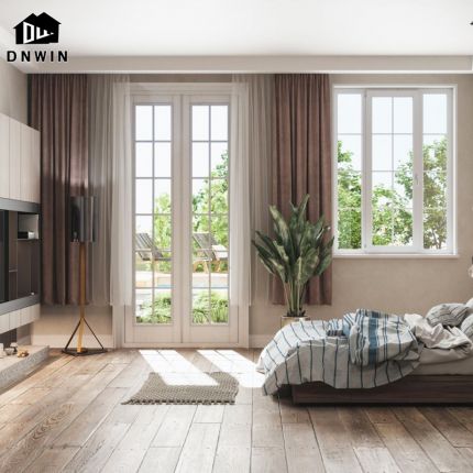 Apartment House Modern Design Living Room Interior Double Glazed Aluminum Casement Door