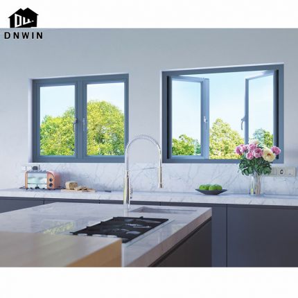 Hurricane Proof Aluminium Double Glazing Casement Window for Apartment and Villa