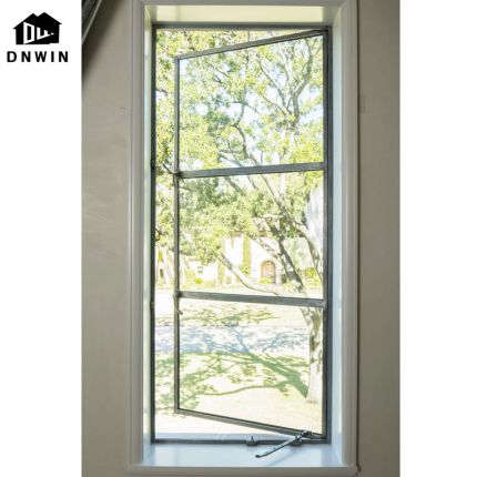 Apartment and Hotel Modern Style Aluminium Narrow Frame Tempered Glass Casement Window