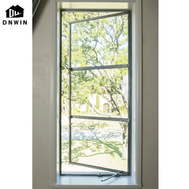 Apartment and Hotel Modern Style Aluminium Narrow Frame Tempered Glass Casement Window
