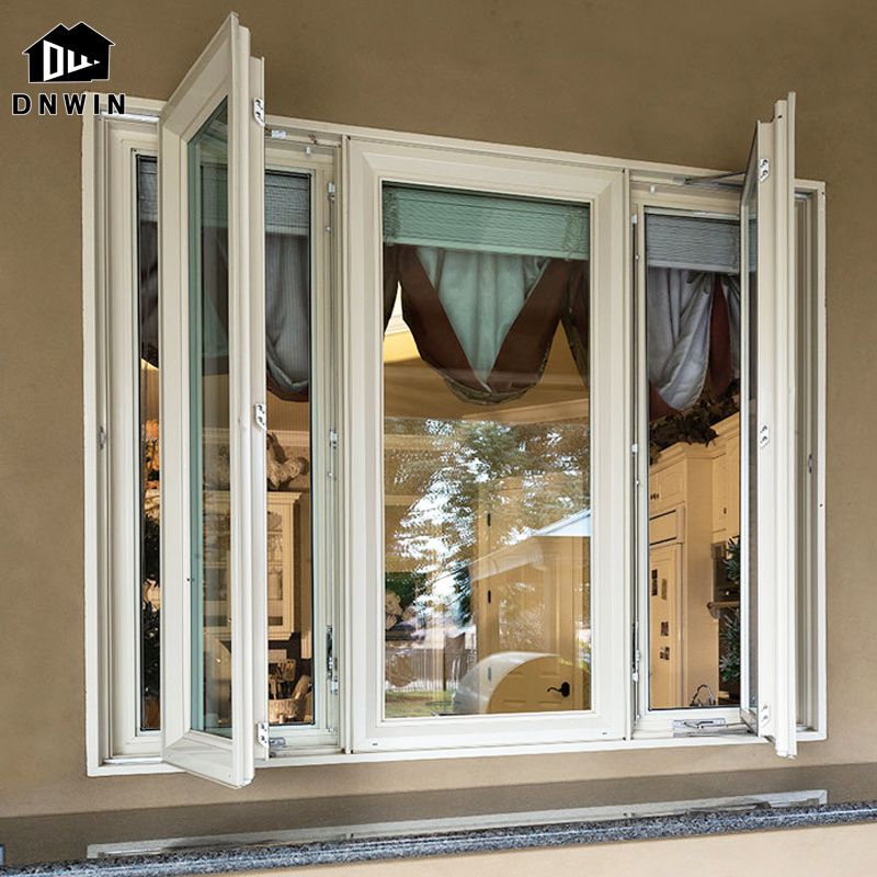 French Style Aluminium Slim Frame Low-e Glass Casement Window for Villa or Apartment