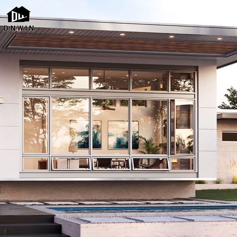 French Style Aluminium Slim Frame Low-e Glass Casement Window for Villa or Apartment