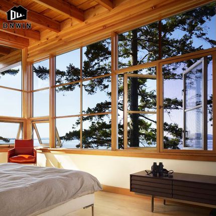 French Style Aluminium Slim Frame Low-e Glass Casement Window for Villa or Apartment