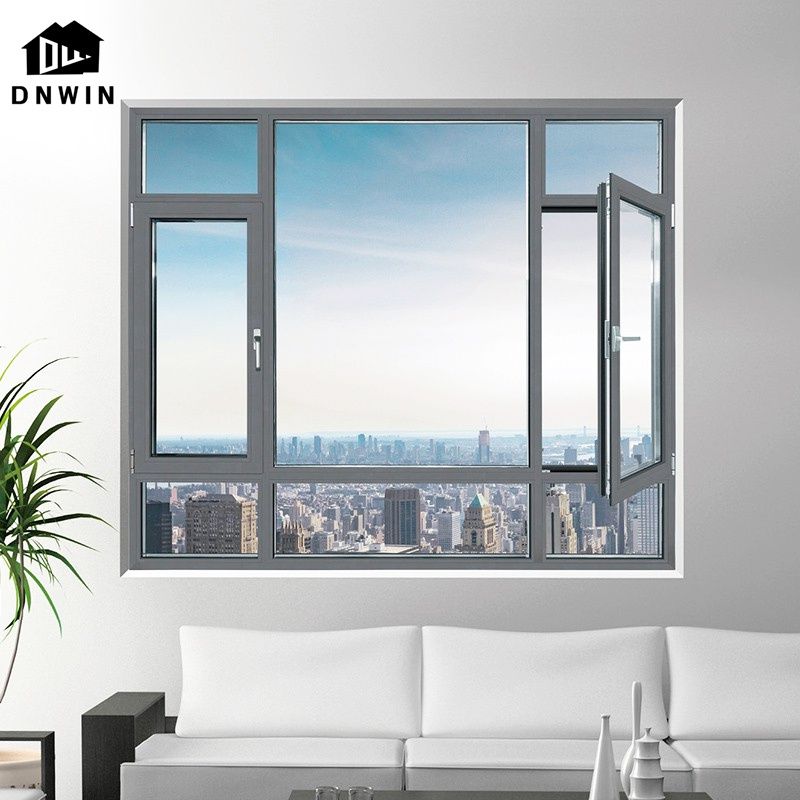 Modern Style Simple Design Aluminium Triple Glazing Glass Narrow Frame Tilt and Turn Windows