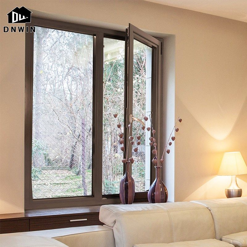American Style Villa Thermal Break Aluminium Tempered Glass Tilt and Turn Window