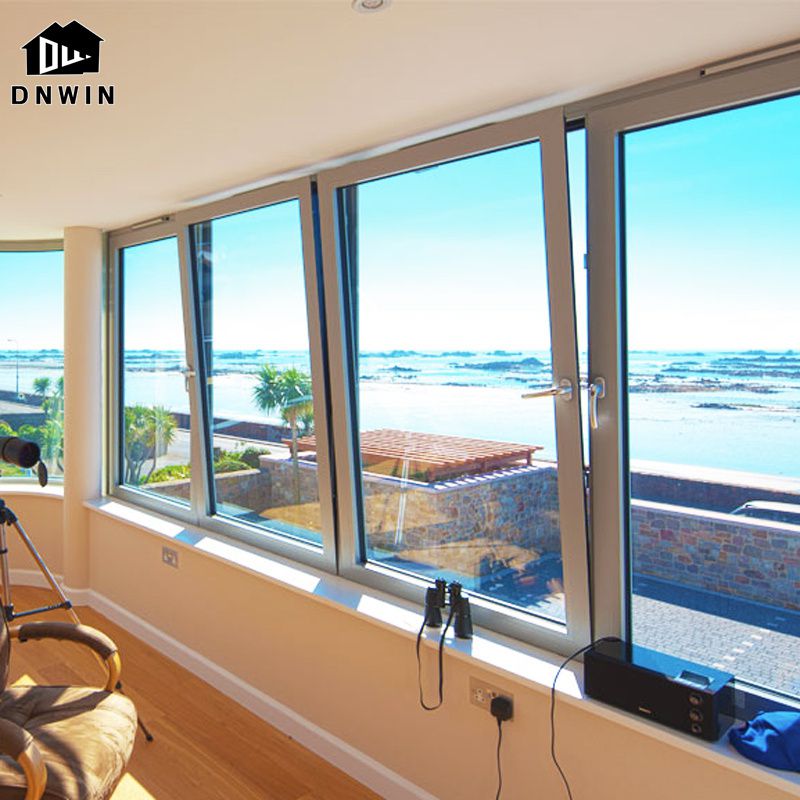 American Style Villa Thermal Break Aluminium Tempered Glass Tilt and Turn Window