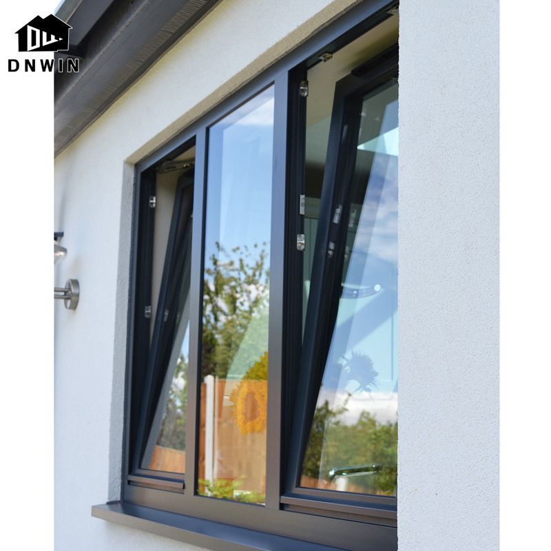 American Style Villa Thermal Break Aluminium Tempered Glass Tilt and Turn Window