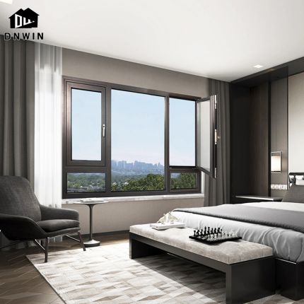 Custom Aluminium Thermal Break Double Glazed Swing Tilt And Turn Window