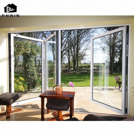 Double glass folding door