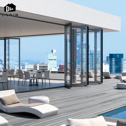 Minimalism style popular design villa garden aluminium narrow frame folding sliding door