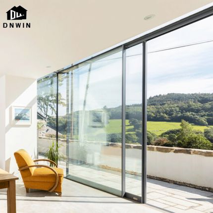 Villa aluminium tempered glass high quality metal entrance sliding door