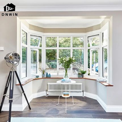 American style villa exterior double glass aluminum casement swing glass patio windows