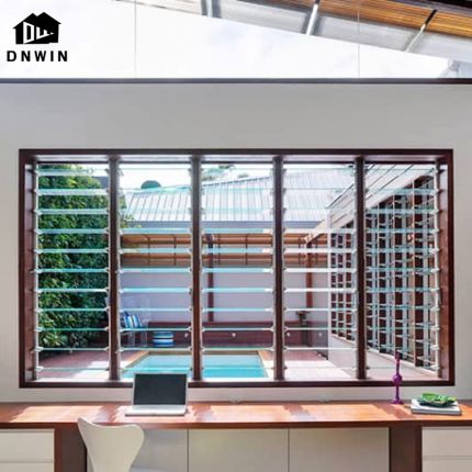 Villa new style aluminium framed insulated adjustment glass louver windows
