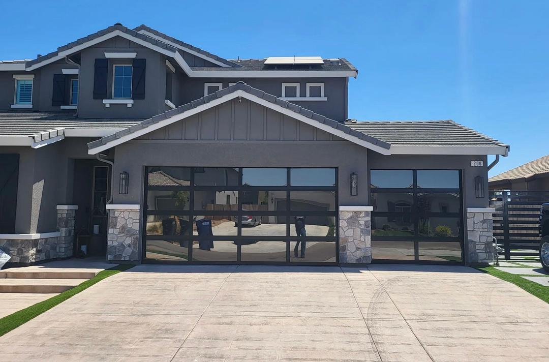 Black frame aluminum glass garage door by Dnwin